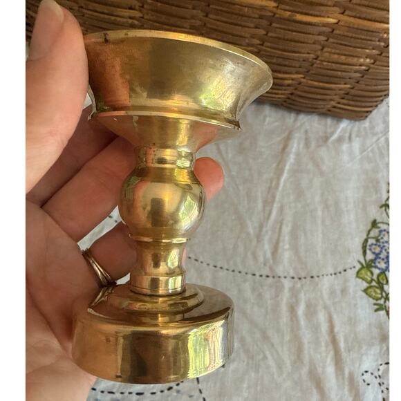 Vintage Gold Tone Metal Candle Holder Home Decor Accent - Picture 7 of 10